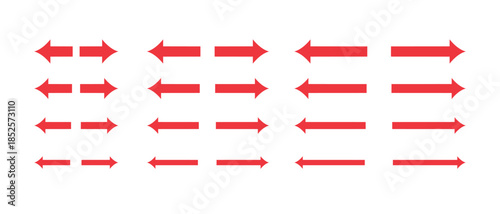 red arrows pointing towards each other icon set
