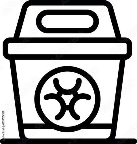 Medical waste container managing biological risks, ensuring safe disposal of contaminated materials