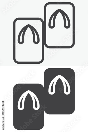 Geta footwear line and solid different style vector icon set