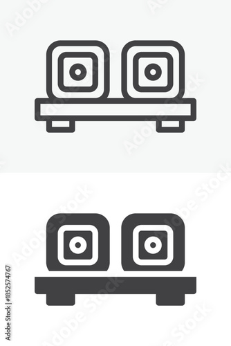 Sushi roll line and solid different style vector icon set