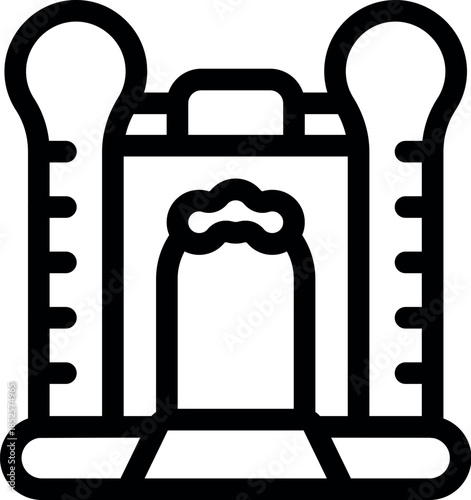 Inflatable bouncy castle featuring climbing walls and a slide, providing exciting entertainment for children