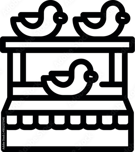 Duck shooting gallery waiting for players at the funfair