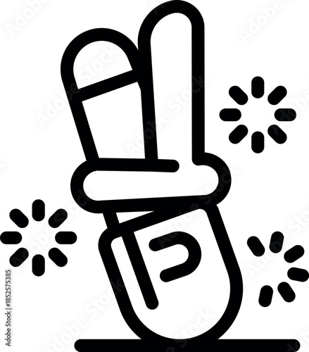 Skis forming peace symbol with shining sparks celebrating winter sports and promoting harmony