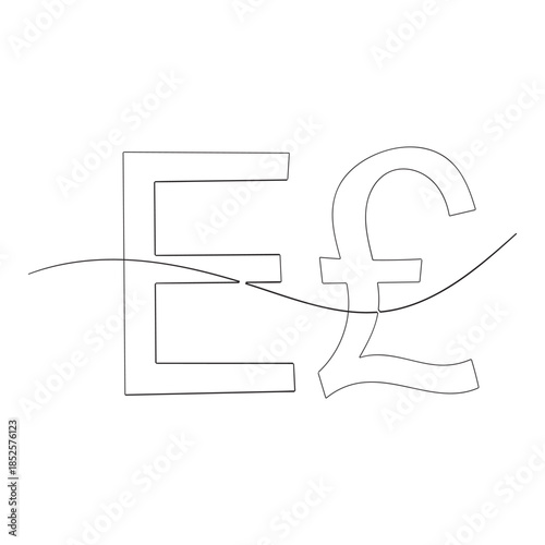 continuous line drawing Egypt currency symbol vector illustration