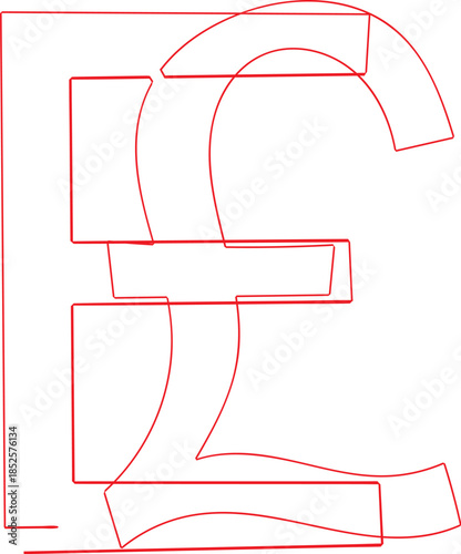 continuous line drawing Egypt currency symbol vector illustration