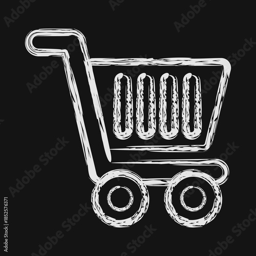 Icon trolley. Black Friday Sale elements. Icon in chalk style.