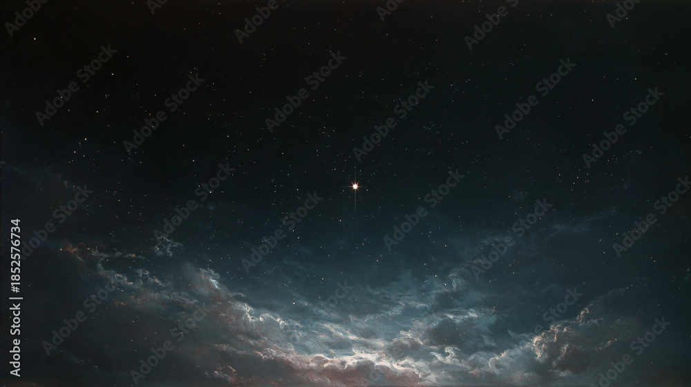Fototapeta premium Minimal Deep Space Background with Single Distant Star