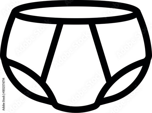 Clean line art representing men's classic briefs underwear, perfect for fashion, retail, and hygiene related projects