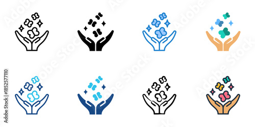 Hope icons set multiple style collection. 
