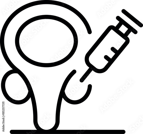 Medical injection into stomach, representing hormone therapy, vaccination, or other stomach related treatment