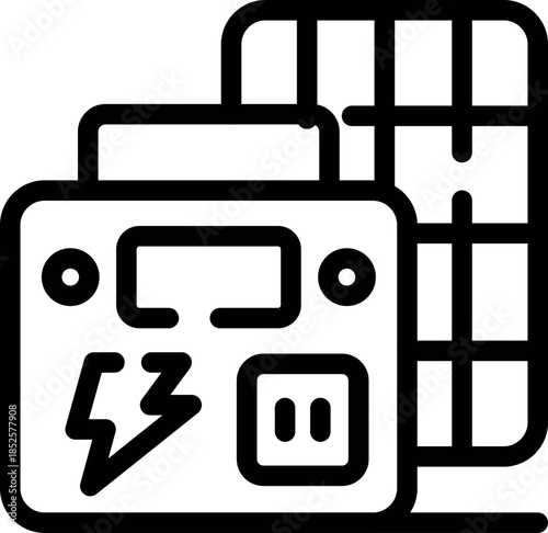 Solar panel is providing energy to a control unit, generating electricity and powering electrical equipment