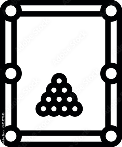 Billiard balls arranged in a triangle on a pool table, ready for a game to begin