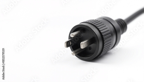 Male Electrical Plug on White Background
