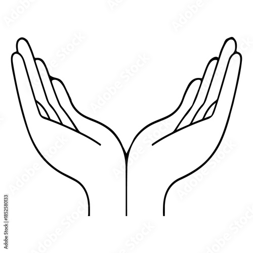 Open Hands Outline Symbolizing Care and Support