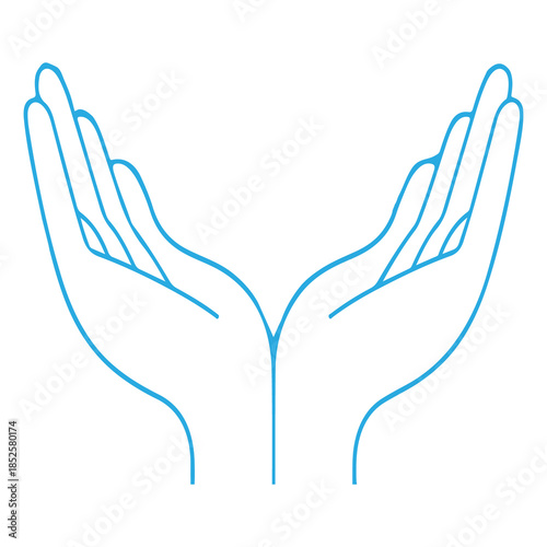 Open Hands Outline Symbolizing Care and Support