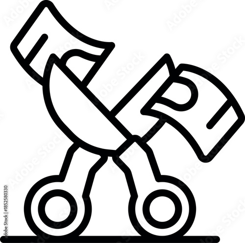 Sharp scissors cutting paper money, symbolizing cost reduction, budget cuts, and achieving financial savings