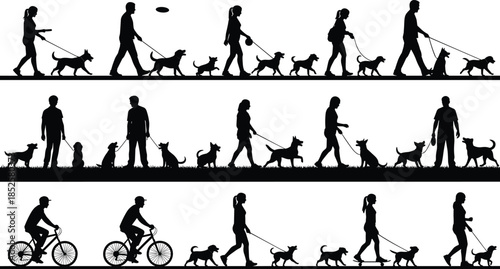 Silhouette of human life cycle stages from childhood to old age and diverse people holding hands for community and inclusion
