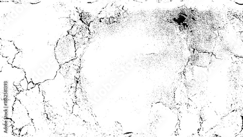 Black and white grunge urban texture vector with copy space. Abstract illustration surface dust and rough dirty wall background with empty template.