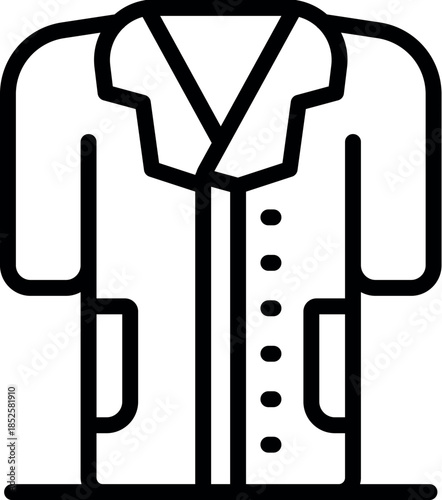 Simple line icon representing a bathrobe, ideal for websites and apps related to clothing, relaxation, and wellness