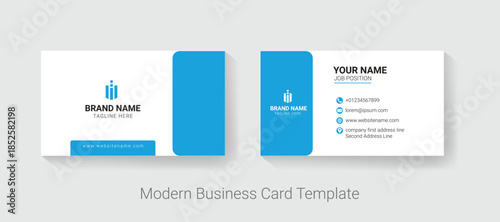 Modern Blue Business Card Template with Clean Corporate Layout