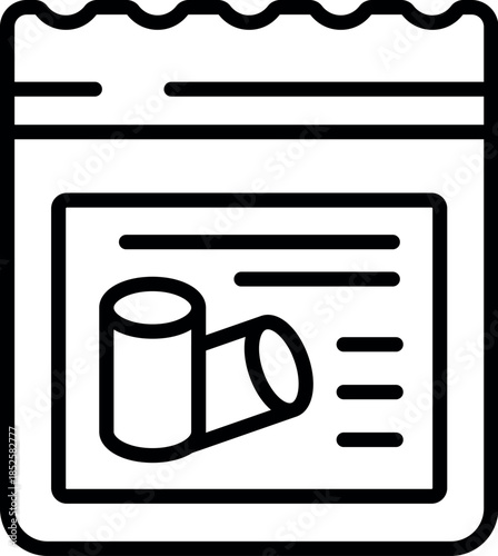 Asthma inhaler package containing important information and medical device for respiratory issues