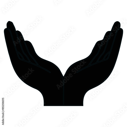 Open Hands Outline Symbolizing Care and Support