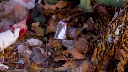Trash from a homeless encampment