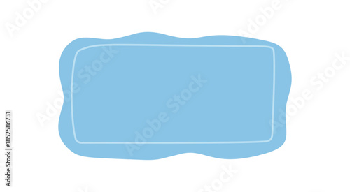 Fluid hand drawn wavy rectangle banner creates an organic shape with soft wave outline. Liquid blob form stands as abstract background for text or creative template in a modern style.