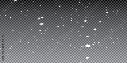 High resolution snowfall overlay on a black background with drifting flakes and subtle motion blur for realistic winter effects in photo