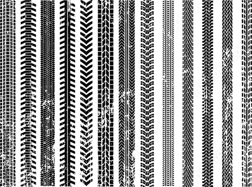 Tire Track Textures and Tread Marks Set