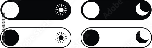 Dark mode and light mode.Day and night mode switch button. Vector illustration