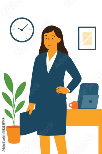 business woman working in office