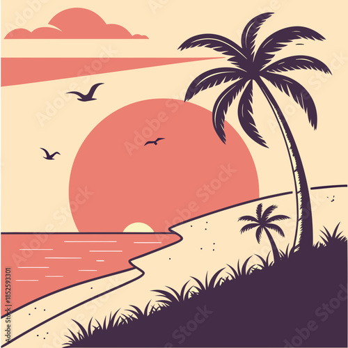 Snowy Landscape Background in Clean Vector Style 171