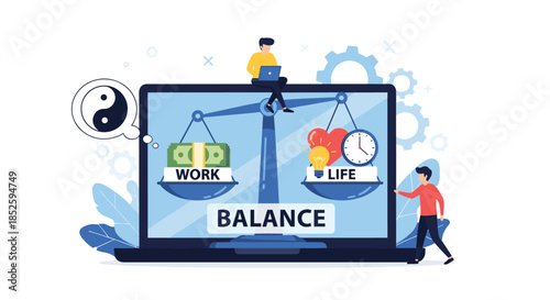 Achieving a harmonious equilibrium between professional endeavors and personal well-being.