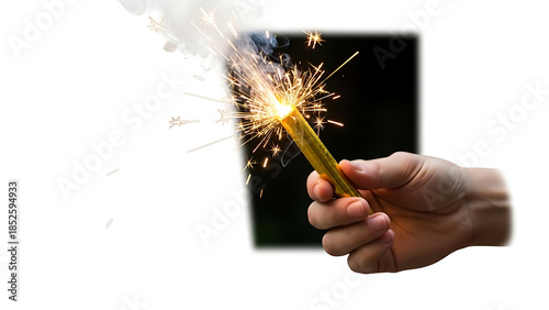 Canvas-taulu Hand holding sparkling firework