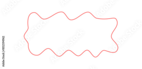 Wavy outline fluid handdrawn frame forms an irregular textbox with soft border. Squiggle rectangle template design as modern background for text. Graphic element ideal for banners and creative