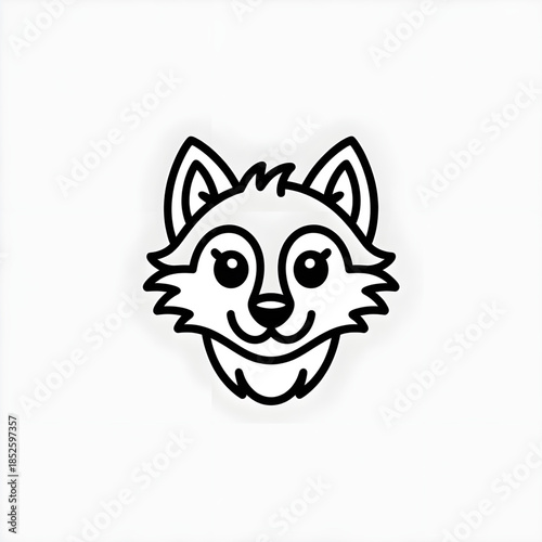 Realistic Wolf Face Tattoo Line Art Illustration