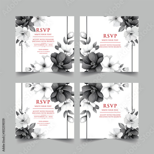 Vector illustration set of business card templates featuring vintage floral patterns and Christmas tree holiday decorations with nature art icons for a gift banner design