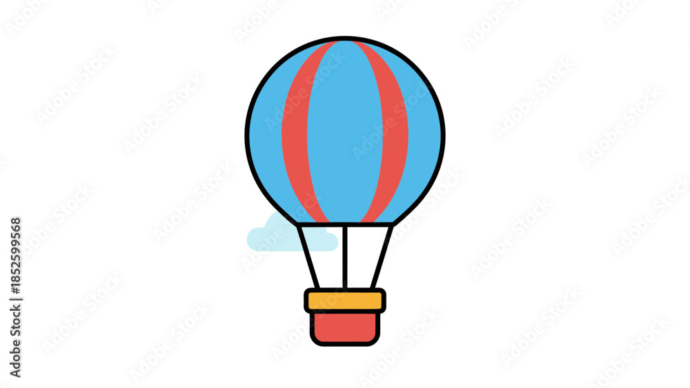 Fototapeta premium Vibrant hot air balloon soaring through clear sky