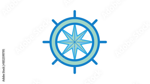 Modern blue compass navigation symbol for direction and guidance