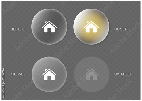 Liquid Glass Button Interface, Light Frame Banner Set, Glass Panel Set For Mobile and Web App, Tech Board Frame in Futuristic Style. Light PNG Banner Collection with Glow Effect, Vector Illustration.