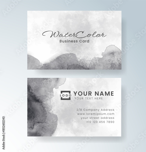 Beautiful business card template with watercolor
