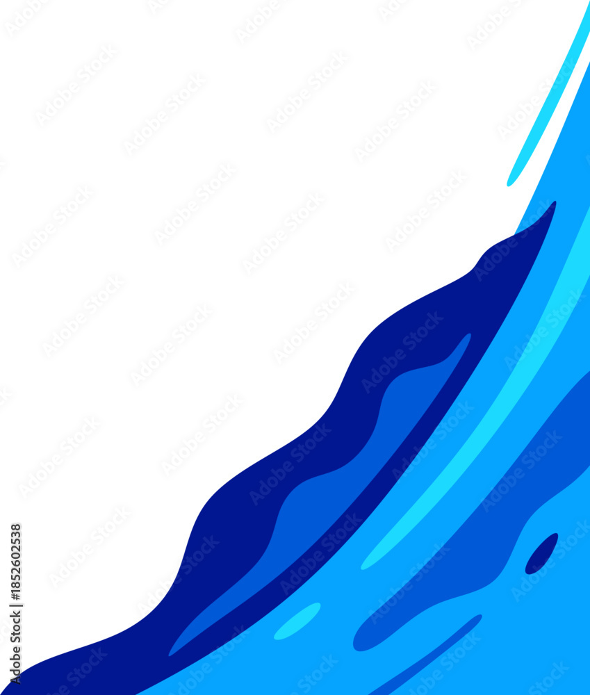 Obraz premium Abstract Blue Wave Corner Shape