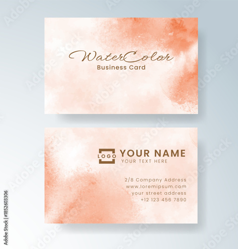 Beautiful business card template with watercolor