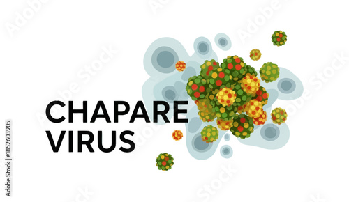 Chapare Virus Hemorrhagic Fever Illustration with Virus Cells Background