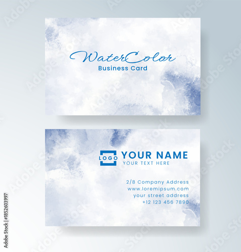 Beautiful business card template with watercolor