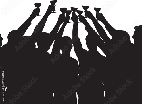 Group celebration toast