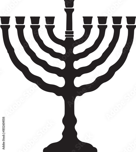 Traditional menorah silhouette
