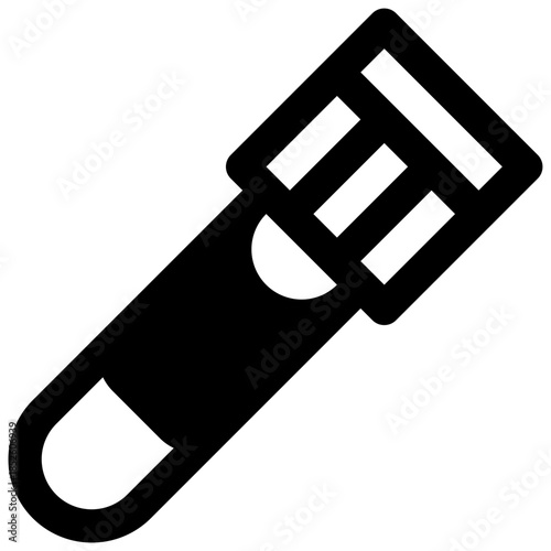 Complete blood count test. Outlined stroke vector icon with black-filled details.