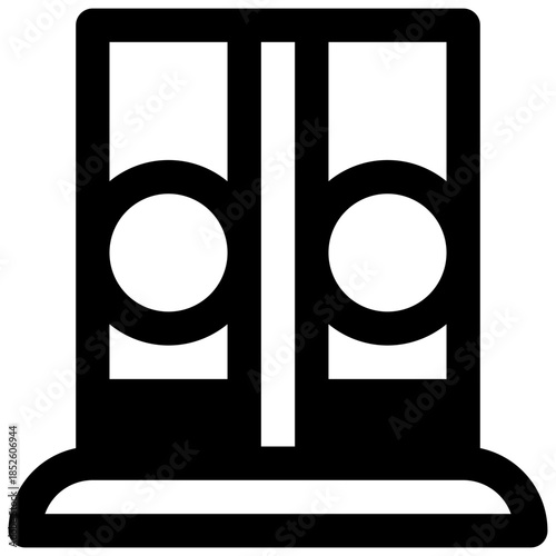 Respirometer. Outlined stroke vector icon with black-filled details.
